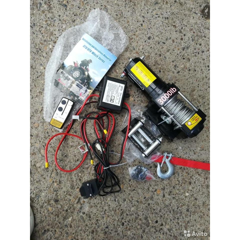 Лебедка электрическая 12V ATV Electric Winch 3000lbs / 1361 кг (стальной трос)